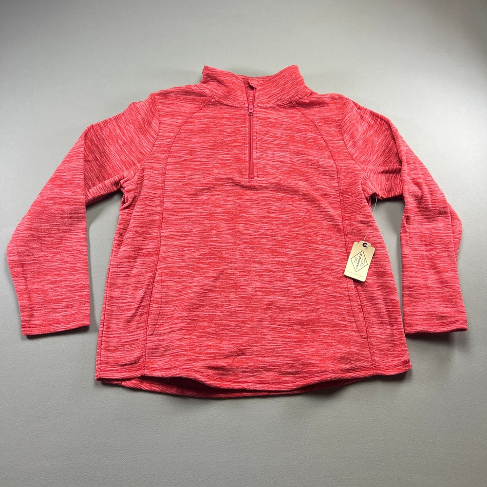 St. John's Bay Classic Quarter Zip Sweatshirt Womens XL Red Space Dye Pullover